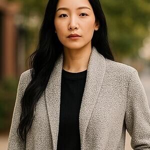 BCBGeneration Mohair Wool Blend Soft Gray Cardigan Open Sweater Womens MEDIUM